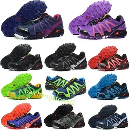 Hız Cross 3 CS koşu erkek koşu ayakkabıları Speedcross 3s Runner III Siyah Yeşil Mavi Kırmızı Eğitmenler Erkek Spor Spor ayakkabıları Chaussures Zapatos 40-46 B9