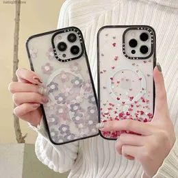 Cell Phone Cases CASETIFY Heart flower For Magsafe Magnetic Phone Cases For iPhone 14 13 12 11 Pro Max Back Cover T230419