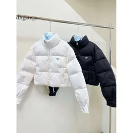 Womens North Face Jacket Autumn/Winter New Minimalist Stand Collar Bread Down Cotton Jacket, kort midja Längd varm jacka