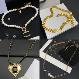 Fashion Designer Necklace Womens Gold Sier Pendant High-end Copper Plated Link Chain Brand Letter Necklaces Christmas Wedding Jewelry Gift