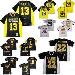 Moive Football US Army Jerseys All American Bowl 13 Ezekiel Elliott 18 Sam Darnold 27 Christian McCaffrey Adrian Peterson Patrick Peterson Odell Tim Tebow