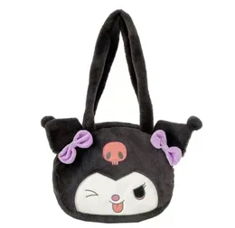 Moda di grande capacità Kuromi prua peluche con cerniera gust borsetta adorabile melodia soffice spalla sfogolta per sacchetti regalo accessori per sacchetti regalo