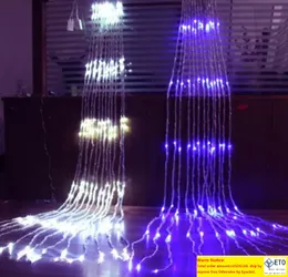 Waterfall Icicle String Lights 320 Leds Meteor Shower Rain Fairy String Christams Wedding Holiday Curtain Garland