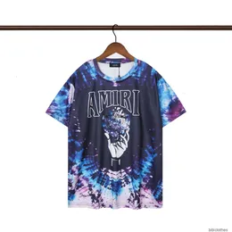 24ss Designer Abbigliamento di moda Tshirt Luxury Mens Casual Tees Trend Brand Light Amires Crystal Modello classico T-shirt a maniche corte stampata all over Uomo Donna