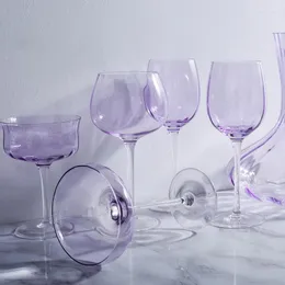 Vinglasögon Jinyoujia Purple Crystal Glass Handgjorda blyfria kopp Champagne Röd cocktail Goblet Party Kitchen Tools