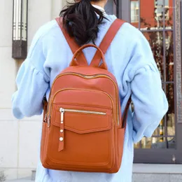 Schultaschen Frauen Rucksäcke Mode PU Leder Umhängetasche Damen Damen Reise Bagpack Student Für Mädchen Mochilas