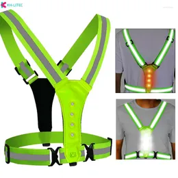 Night Lights Highlight Reflective Straps Work Security Running Cycling Safety Vest High Visibility Jacket