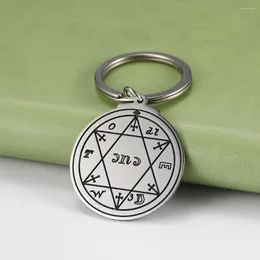 Keychains COOLTIME Islamic Jewish Jewelry Keychain The Seal Of Solomon Star David Keyring Holder Stainless Steel Pendant