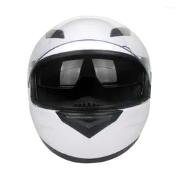 Motorcykelhjälmar full ansikte Vänd upp dubbel lins racing motocross cascos para moto casque man kvinnor prick matt svart