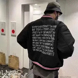 Tasarımcı Erkek Ceketler Moda Br Coat Dış Giyim Amerikan Modeli Stu High Street Geri Ten Thous İğne İşlemeli Mektup Slogan Graffiti Beyzbol Ceket Ceket Vibe S