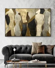 Abstract Canvas Prints Luxury Golden Painting Printed on Canvas Wall Art Pictures for Living Room Modern Home Decor Woman Body2489554