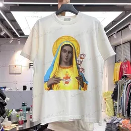 Men's T-Shirts Holy Mother print loose casual round-necked short-sleeved T-shirt man T230419