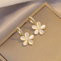 Dangle Earrings South Korea Fashion Luxury Design Sense High Quality Opal Flower Gift Banquet Wedding Women Jewelry 2023