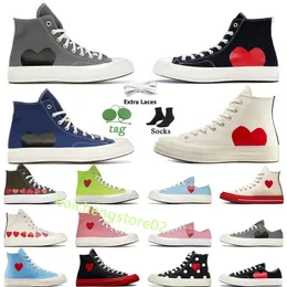 2024 Neue High Top Vintage Commes Des Garcons X 1970er Jahre Canvas Schuhe Designer Damen Herren Classic 70 Chucks Taylors Low Multi-Heart Flache Trainer Sport Sneakers B9