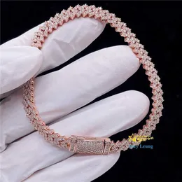 Charm Bracelets Classic Design Hip Hop Jewelry 5mm One Row Stone Vvs Moissanite Diamond Iced Out Cuban Link Bracelet Women