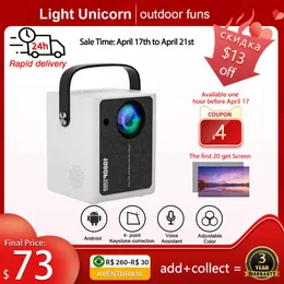 Projectors Light Unicorn X7 Support 1080P Android Projetor 4000 Lumens mini Portable Beam Projector Phone Smart TV WIFI Home LED Proyector W0419