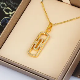 Colares Mulheres Colar para Designer Jóias Mulher Clipe de Papel Em Forma de Rosa Ouro Sier Diamante Cadeias Jewellry Lady Girl Aniversário Festa Presente Chinês