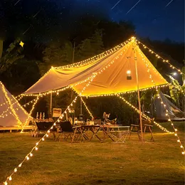 Ficklampor Torches String Lights Camping Lamp Outdoor Crystal Globe Waterproof USB Powered Patio Light for Tent 231118