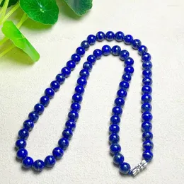 Correntes 1 PC Fengbaowu Lapis Natural Lazuli Colar de contas redondas Reiki de cura de joias de moda de pedra para mulheres