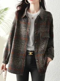 Wool Blends Korean Autumn Apparel Polo Pole Pole Street Fashion Plain and Blended Edition Jacket 231118