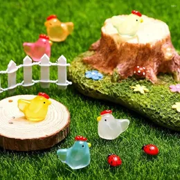 Garden Decorations Tiny Chicken Statues Figurines Mini Resin Craft Miniature Miniatures Adorn Car Decor