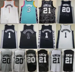 팀 농구 Victor Wembanyama Jersey 1 Man City 획득 Keldon Johnson 3 Manu Ginobili 20 Tim Duncan 21 스포츠 팬을위한 자수 협회 우수한 품질