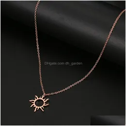 Pendant Necklaces Stainless Steel Necklace Plated Ethnic Sun Totem Pendent Necklaces For Charm Women Birthday Party Fashion Dhgarden Oto7O