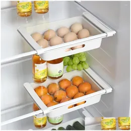 Kitchen Storage & Organization Kitchen Storage Refrigerator Rack Der Type Pl-Out Egg Carton Fruit Box Household Fresh-Keep Food Organi Otlgo