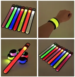 Nylon LED Sports Slap Wrist Strap Bands Wristband Light Flash Bracelet Glowing Armband Flare Strap Party Concert Armband LED Flash6180234
