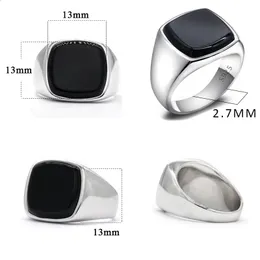 Wedding Rings Turkish Ring For Men 925 Sterling Silver Black Onyx