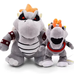 Plush 10" Gray King Bowser Koopa Doll Stuffed Animals Figure Soft Anime Collection Toy Dark Limited Edition
