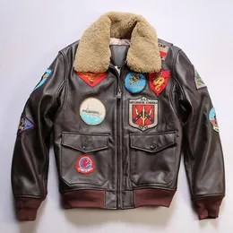 Flight suit 17 standard pilot leather jacket Men's multi standard cowhide leather jacket