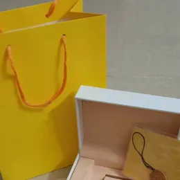 Fashion Luxury Designer męskie zegarki pudełka żółte ciemnozielone kobiety pudełko na zegarek prezent Woody etui na zegarki zegarek jachtowy książeczka tagi kart i szwajcarskie pudełka