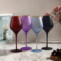 Wine Glasses 380ml 420ml Creative Frosted Glass Cups Champagne Whiskey Beer Cup Cocktail Goblet Juice Bar Drinkware