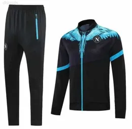 kurtka 2021 piłka nożna 2022 Trening Suit Napoli Suit 21 22 mężczyzn Kids Neapol Football Tracksuit Mertens Koulibaly Long Zippear Sportswear Set 4P25L