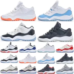 Jumpman 11 düşük retro çocuk basketbol ayakkabıları kiraz 11s yüksek serin gri çimento gri kiraz jubilee 25. kadife düşük concord uzay reçeli yetiştirme spor spor ayakkabıları boyutu 25-35