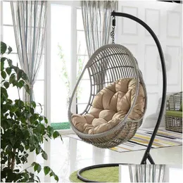 Hammocks Egg Swing Hammock Cushion Hanging Basket Cradle Rocking Garden Outdoor Indoor Home Decor No R230613 Drop Delivery Furniture Dhkqg