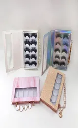 False Eyelashes 5 Pairs Lash Book 25mm Lashes Chain Box Whole Custom Logo 3 Diamond Case1905173