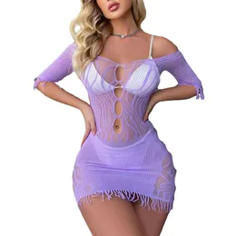 Shenhe Women S Sheer Fishnet Cold Shouther Cut Out Long Sleeve Cover Up Sun Dresses