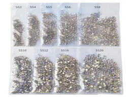 1440 pezzi Confezione di strass AB stellati per unghie 3d Strass di vetro flatback Non fissi con fascino di cristallo Decorazioni glitter per nail art Epacke9321856