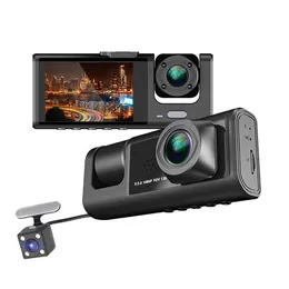 3 kamera lens araba dvr 3 kanallı çizgi kam HD 1080p çizgi kamera çift lens Dashcam video kaydedici kara kutu 24h park izleme S1