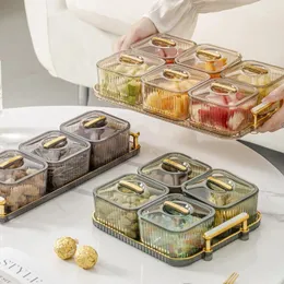 Plates Light And Luxurious Transparent Fruit Plate Candy Nuts Dried Storage Box Refreshment Snack Containers