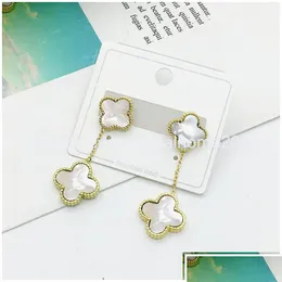 Teryaklar Stud Fashion Good Luck Clover Charm Paslanmaz Çelik Küpe Takı Kadınlar Hediye Damla Teslimat Küpe OTFE0 Ev Bahçe Dhath