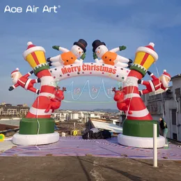 2023 New Design Inflatable Christmas Arch With Rudolph Inflatable Santa Welcome Arch For Christmas Decoration Promotion