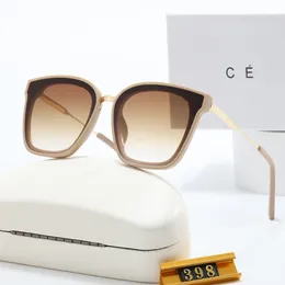 Mode Eyewear Luxury Designer Solglasögon för kvinnor Mens Sun Glasses Shade Lunettes Full Frame UV400 Waterproof Round Solglasögon Prydnadspolariserande adumbral