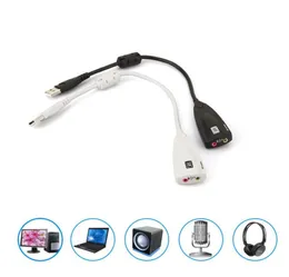 External USB Sound Card 71 Channel 3D Audio Adapter 35mm Headset Replacement for PC Desktop Notebook JK2008KD4257873