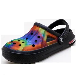 Sandals Men Sandals Hole Shoes Crok Rubber Clogs Girl EVA Couple Models Garden Shoes Color Printing Air Cushion Beach Sandals 230419