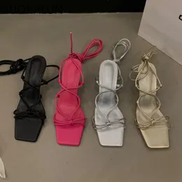 Летние сандалии suojialun band nember sandal fashion узкая банда лодыжка звездочка с гладиатором Тонкое платье на высоком каблуке Рим Пу ф а