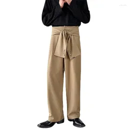 Męskie spodnie Man harajuku koreański trend streetwearu garnitur mody długie spodnie Mężczyźni Zestawy zdejmowane talia Rękawica