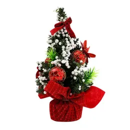 Juldekorationer Julgran 20cm bordsdekoration Artificiell bordsskiva Mini Xmas -dekorationer Miniatyrpartietillbehör Drop Del DHCP3